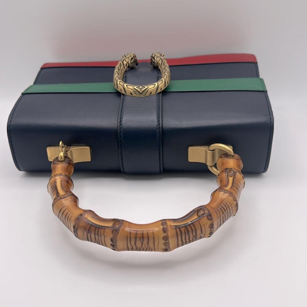GUCCI Moon Calfskin Bamboo Web Medium Dionysus Top Handle Bag - Picture 8 of 17